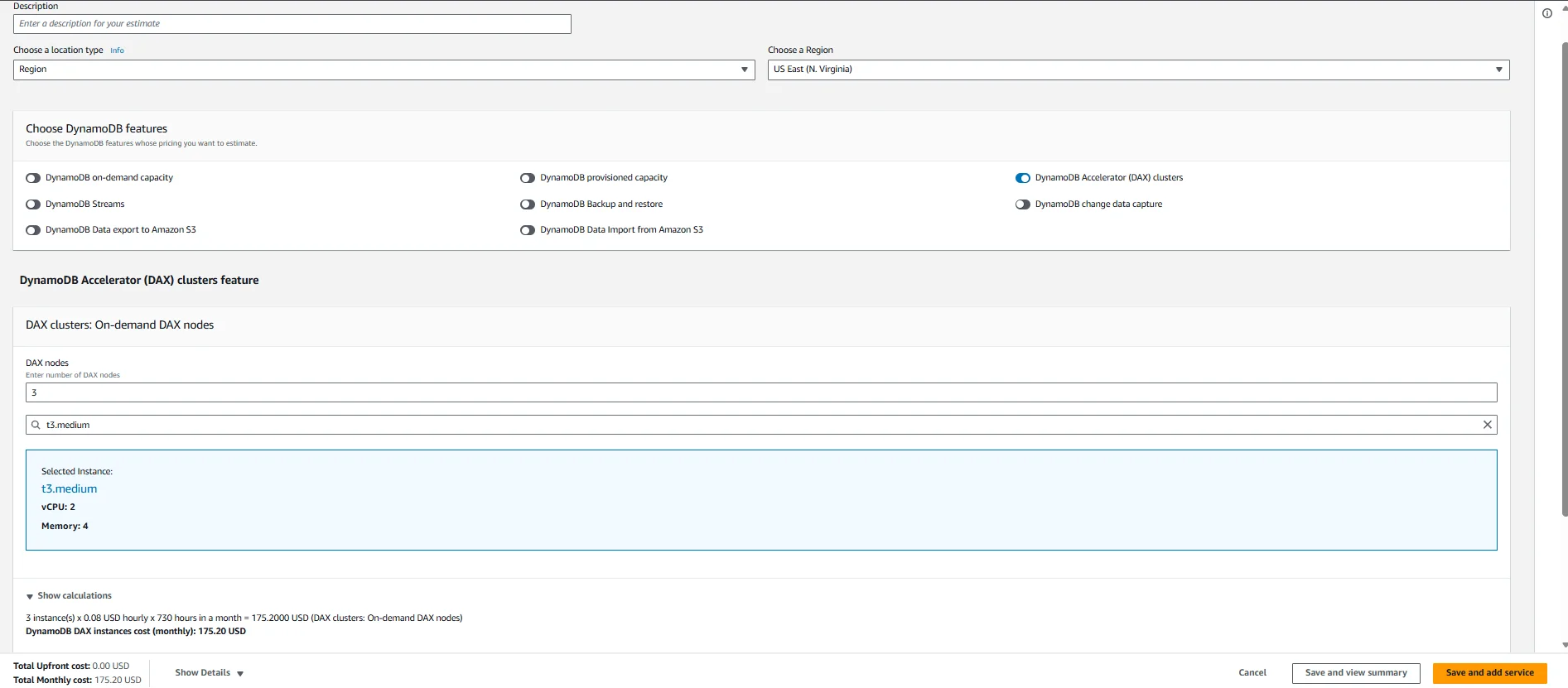 DynamoDB Accelerator screenshot