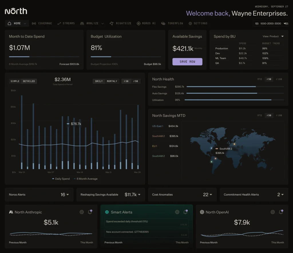 Screenshot of North Cloud Dashboard